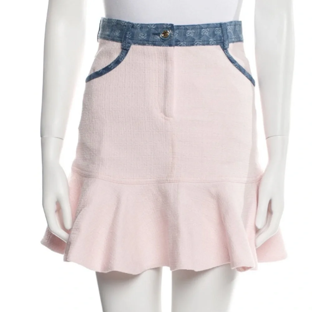 Sandro denim and pink tweed skirt nwt XS - Picture 6 of 13